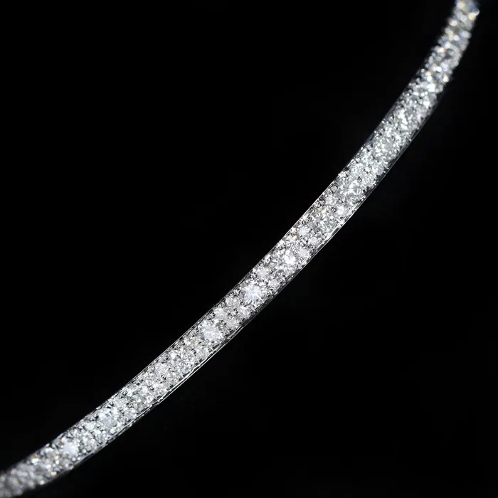 14K White Gold 139 CTW Diamond Bangle Bracelet BR Designs Bracelets