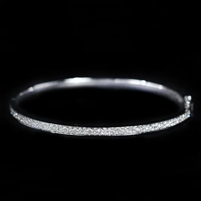 14K White Gold 139 CTW Diamond Bangle Bracelet BR Designs Bracelets