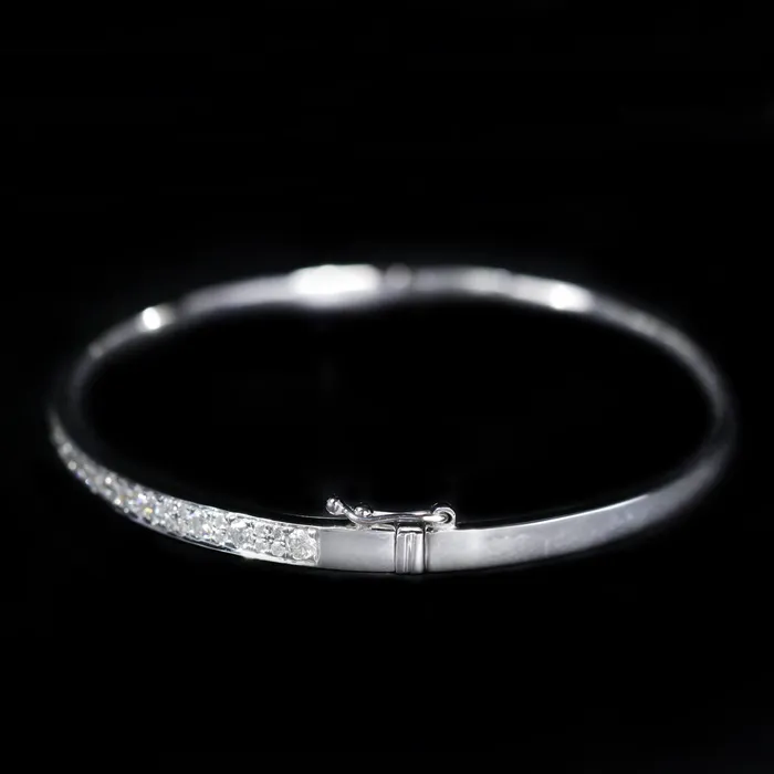 14K White Gold 139 CTW Diamond Bangle Bracelet BR Designs Bracelets