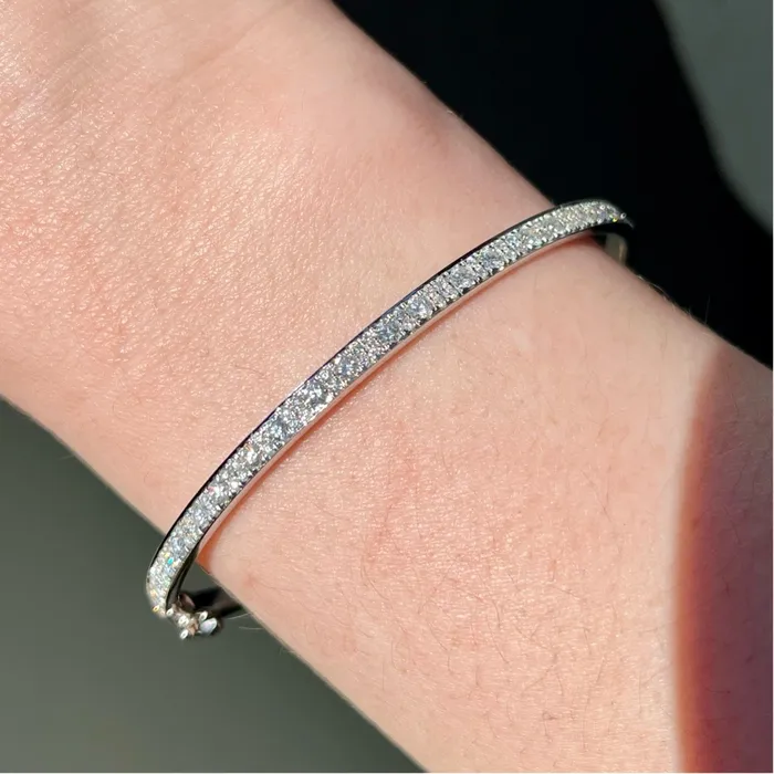 14K White Gold 139 CTW Diamond Bangle Bracelet BR Designs Bracelets