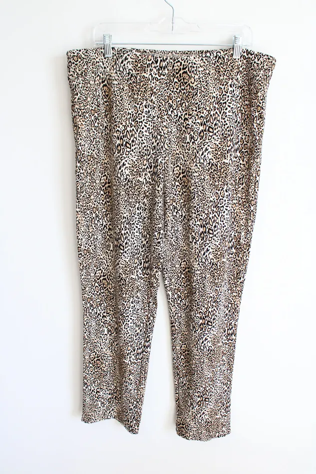 Earrings Chicos NEW Chicos Leopard Print Fitted Pull On Pant 3 16