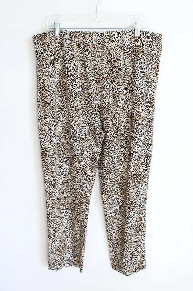 Earrings Chicos NEW Chicos Leopard Print Fitted Pull On Pant 3 16