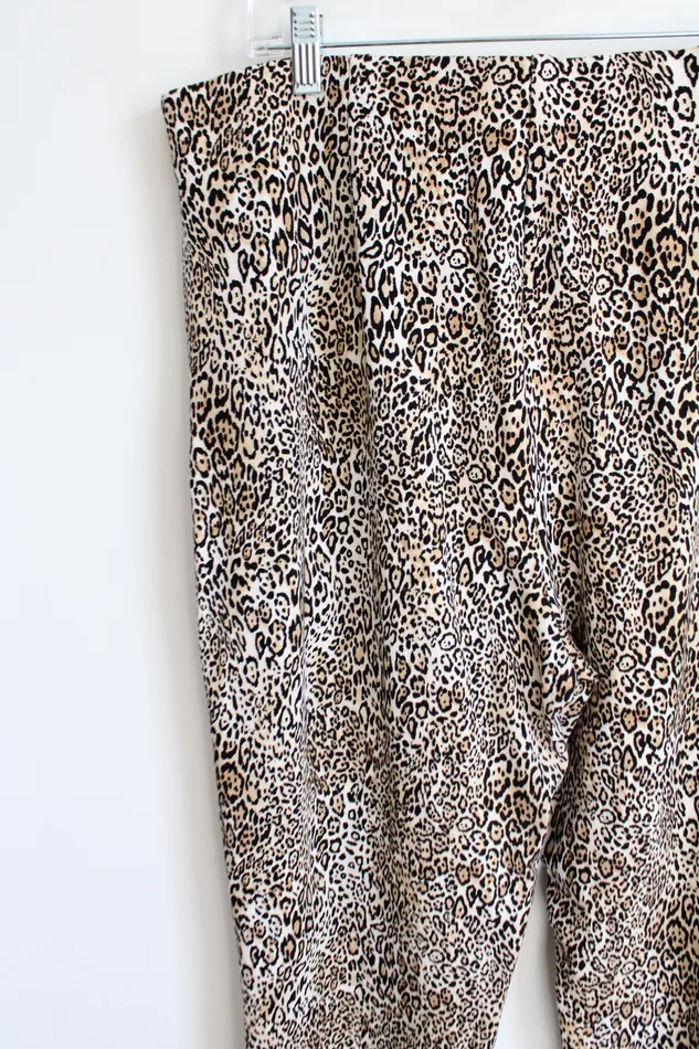 Earrings Chicos NEW Chicos Leopard Print Fitted Pull On Pant 3 16