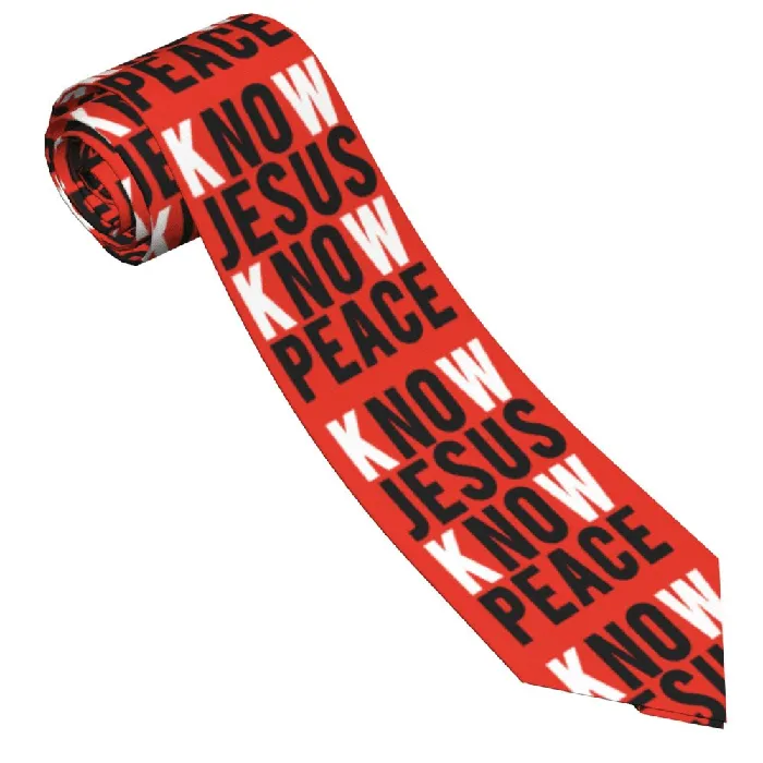Earrings Lords Guidance Know Jesus Know Peace Red Necktie