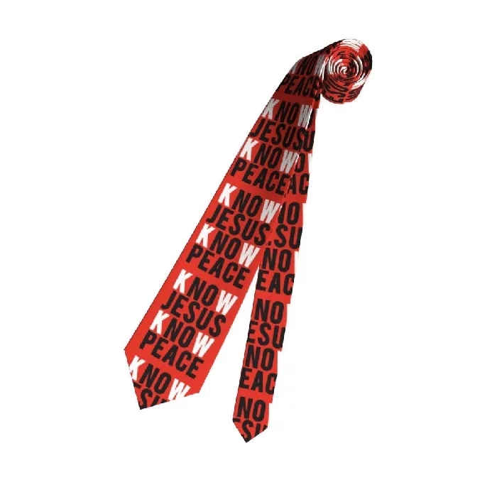 Earrings Lords Guidance Know Jesus Know Peace Red Necktie