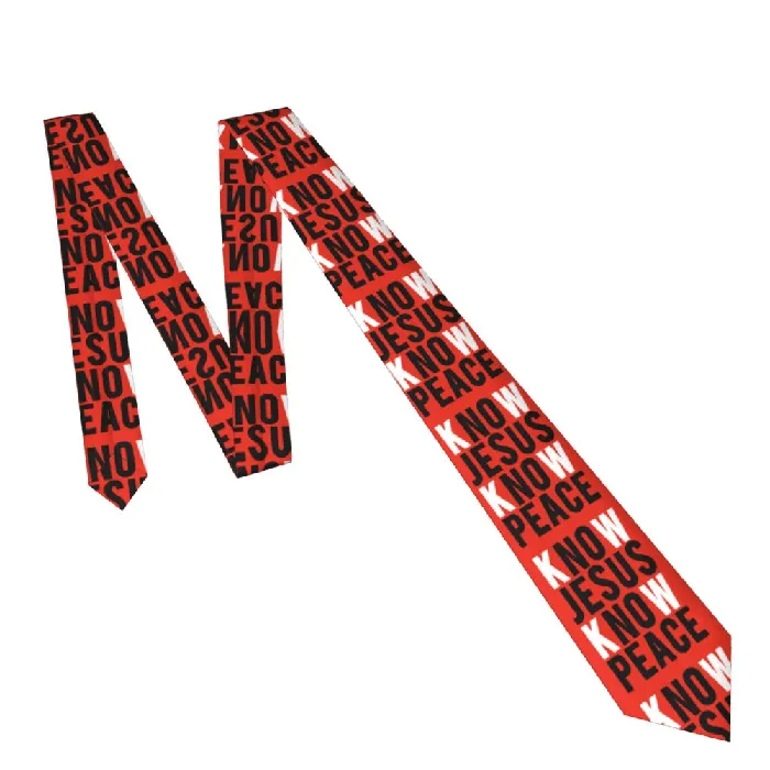 Earrings Lords Guidance Know Jesus Know Peace Red Necktie