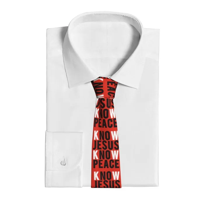 Earrings Lords Guidance Know Jesus Know Peace Red Necktie