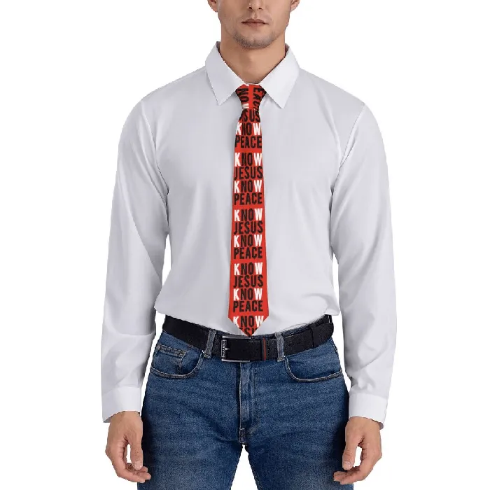 Earrings Lords Guidance Know Jesus Know Peace Red Necktie