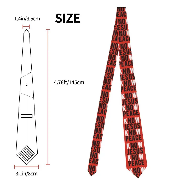 Earrings Lords Guidance Know Jesus Know Peace Red Necktie
