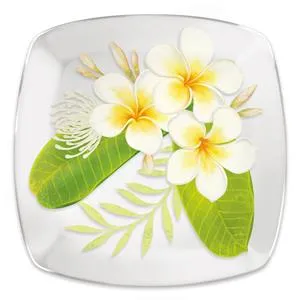 Earrings MADDENCORP Glass Dessert Plate Plumeria