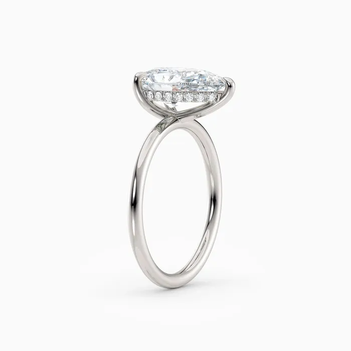 Honey Jewelry Co Rings Harlow Pear Hidden Halo Engagement Ring