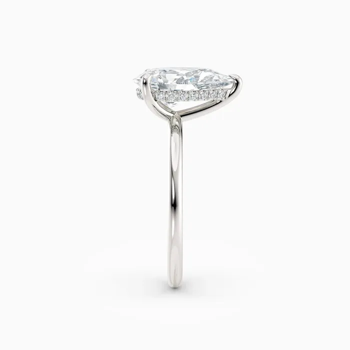 Honey Jewelry Co Rings Harlow Pear Hidden Halo Engagement Ring