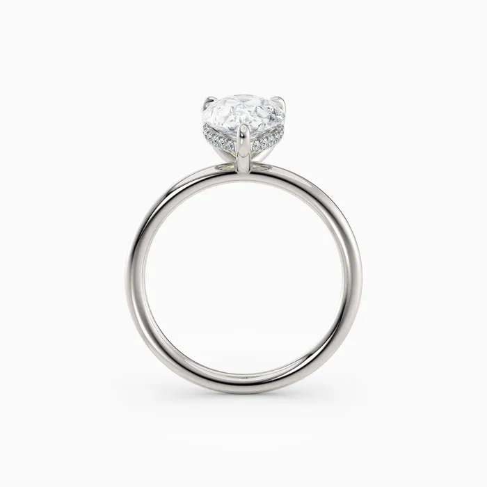 Honey Jewelry Co Rings Harlow Pear Hidden Halo Engagement Ring