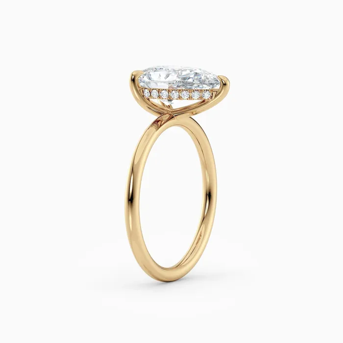 Honey Jewelry Co Rings Harlow Pear Hidden Halo Engagement Ring