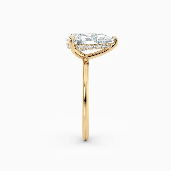 Honey Jewelry Co Rings Harlow Pear Hidden Halo Engagement Ring