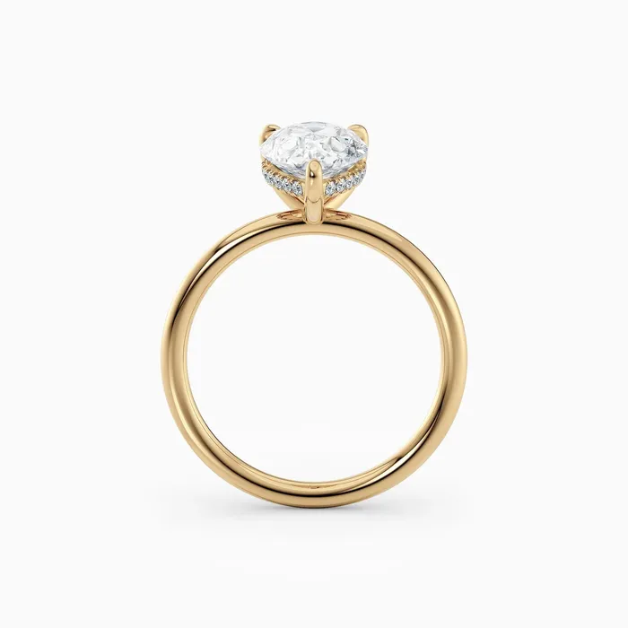 Honey Jewelry Co Rings Harlow Pear Hidden Halo Engagement Ring