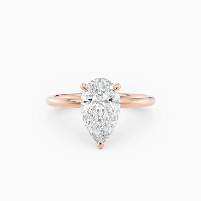 Honey Jewelry Co Rings Harlow Pear Hidden Halo Engagement Ring