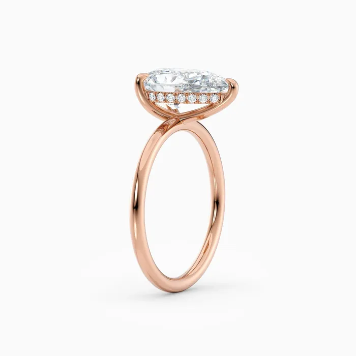 Honey Jewelry Co Rings Harlow Pear Hidden Halo Engagement Ring