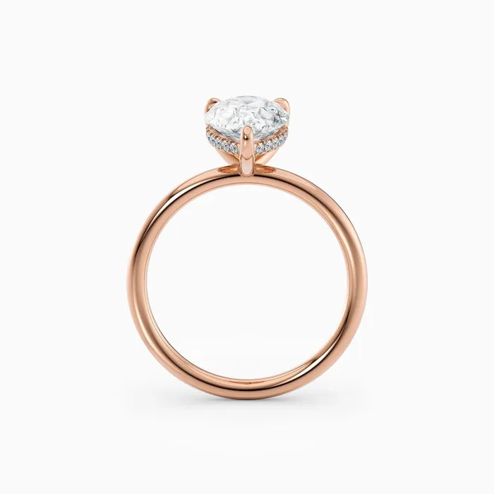Honey Jewelry Co Rings Harlow Pear Hidden Halo Engagement Ring