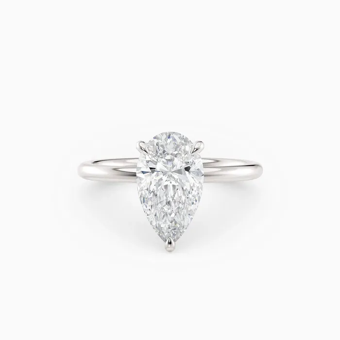 Honey Jewelry Co Rings Harlow Pear Hidden Halo Engagement Ring