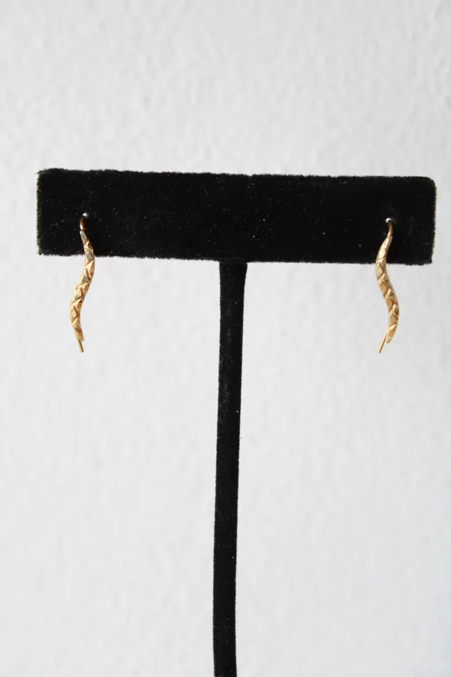 Jubilee Thrift Diamond Cut Wave 14KT Yellow Gold Ear Climber Earrings