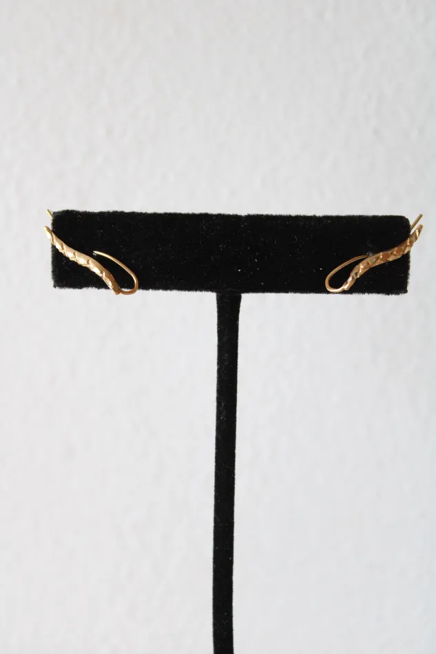 Jubilee Thrift Diamond Cut Wave 14KT Yellow Gold Ear Climber Earrings