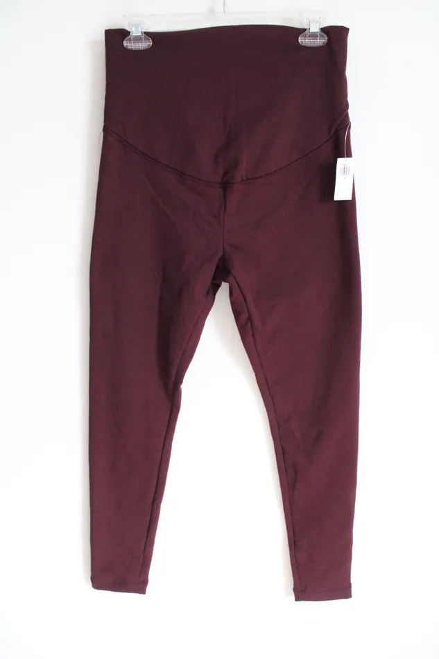 Old Navy Earrings NEW Old Navy Maroon Fleece Lined Maternity Leggings M