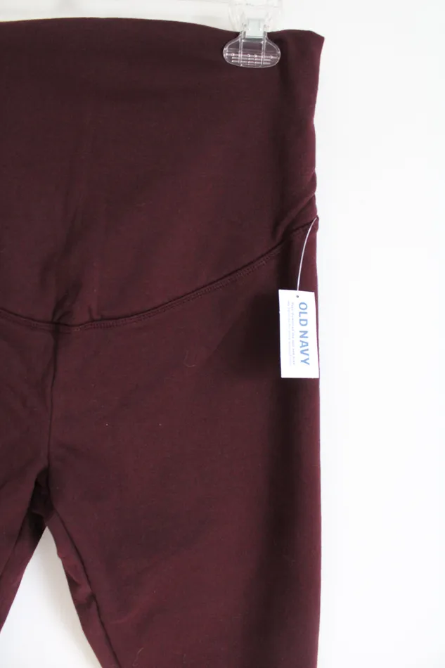 Old Navy Earrings NEW Old Navy Maroon Fleece Lined Maternity Leggings M