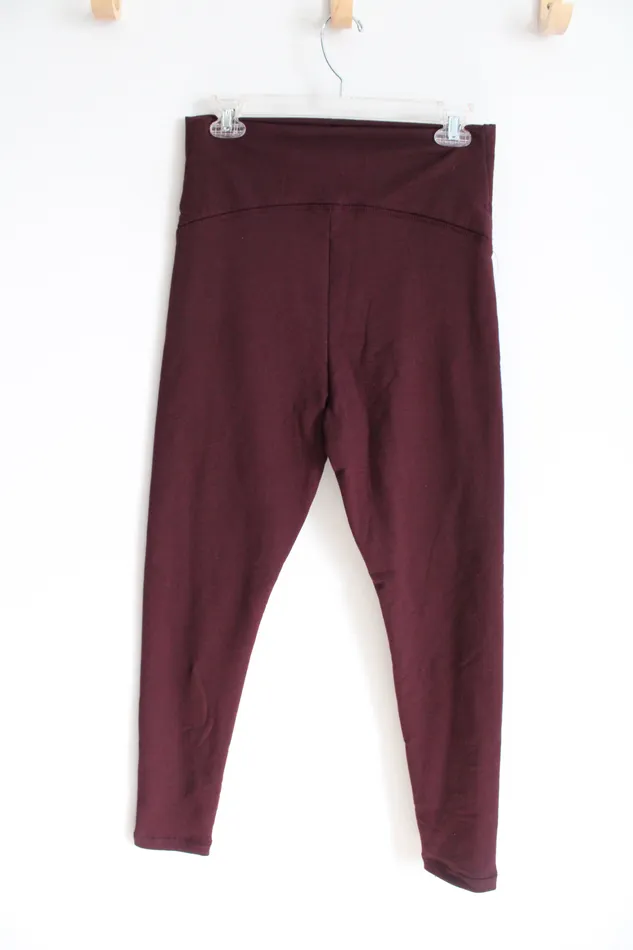 Old Navy Earrings NEW Old Navy Maroon Fleece Lined Maternity Leggings M
