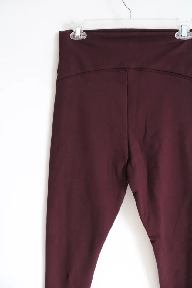 Old Navy Earrings NEW Old Navy Maroon Fleece Lined Maternity Leggings M