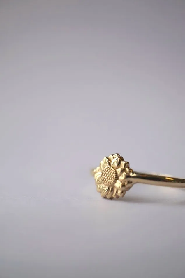 Rings Foe Dear Sunflower Charm Ring readytoship