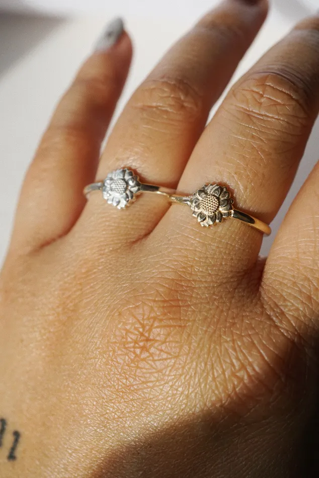 Rings Foe Dear Sunflower Charm Ring readytoship