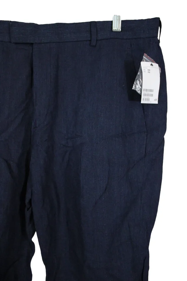 Rings HM NEW HM Slim Fit Blue Linen Dress Pant 38R