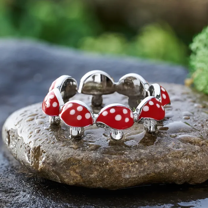 Rings Red and White Mushroom Ring Chadds Ford Jewelry