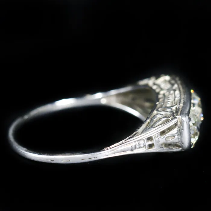 Rings Rothschild Trading Company Art Deco 180 CTW Old Mine Cut Diamond Engagement Ring