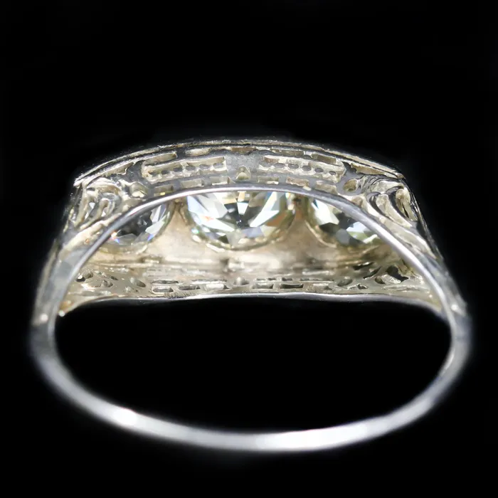 Rings Rothschild Trading Company Art Deco 180 CTW Old Mine Cut Diamond Engagement Ring