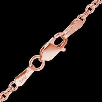 Waltons Jewelry Earrings 14k Rose Gold DiamondCut Cable 18 Chain