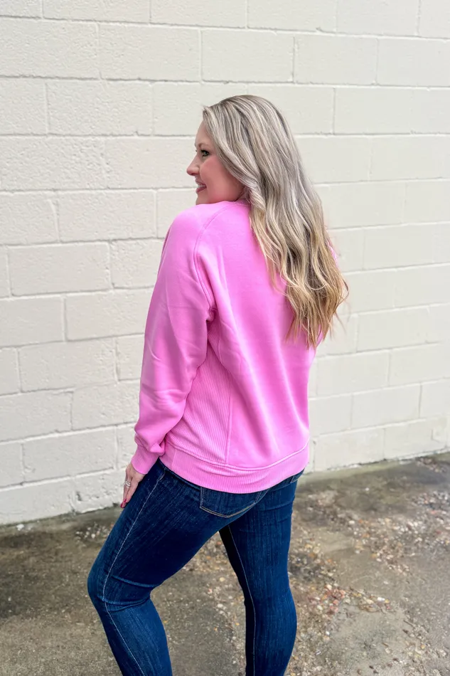 Zenana Earrings The Ally Pullover Top Candy Pink