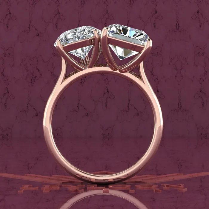 4 Carat Pear Cut 4 Carat Medium Radiant Cut TwoStone Basket D Color Moissanite Ring Leyloon Jewelry Rings