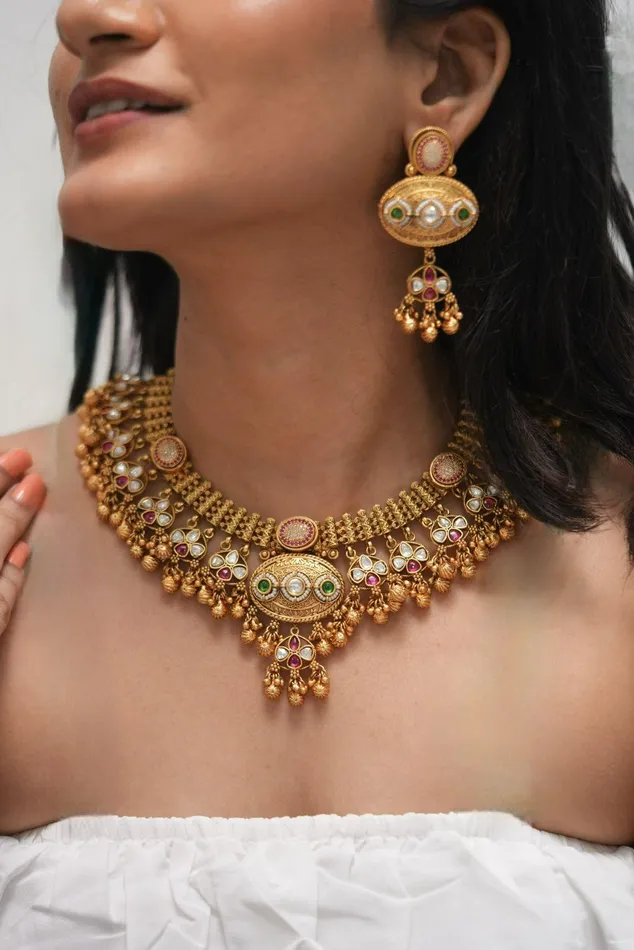 Bahubali Gold Necklace Set Sone Pe Suhaga Attrangi Necklaces
