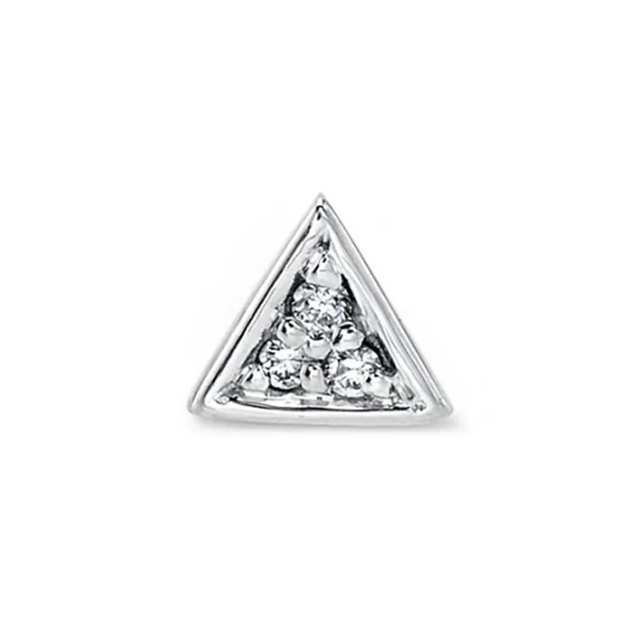 Earrings Body Vision BVLA threadless Micro Pave Triangle Pin in Gold with DIAMONDS