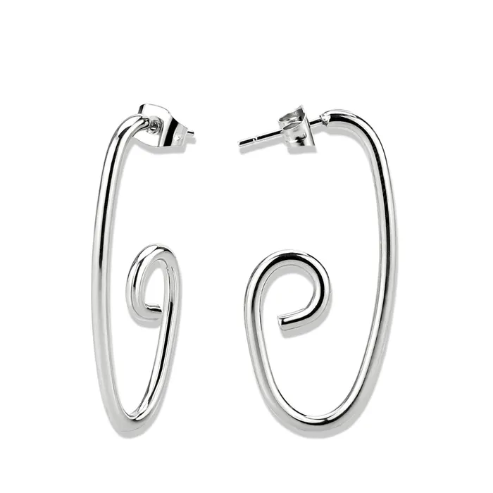 Earrings Green CJ3843 Wholesale Womens Minimalist Stainless Steel Swirl Earrings Earrings Green CJ3843 Wholesale Womens Minimalist Stainless Steel Swirl Earrings