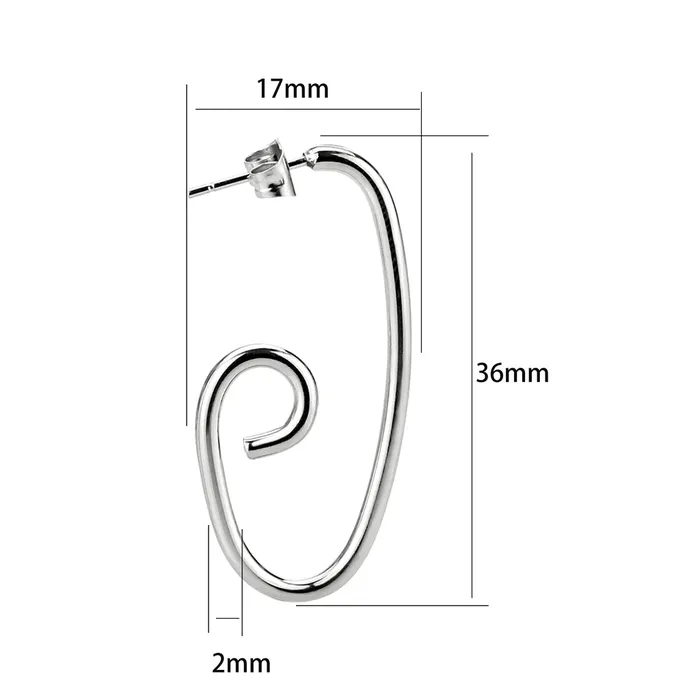 Earrings Green CJ3843 Wholesale Womens Minimalist Stainless Steel Swirl Earrings Earrings Green CJ3843 Wholesale Womens Minimalist Stainless Steel Swirl Earrings