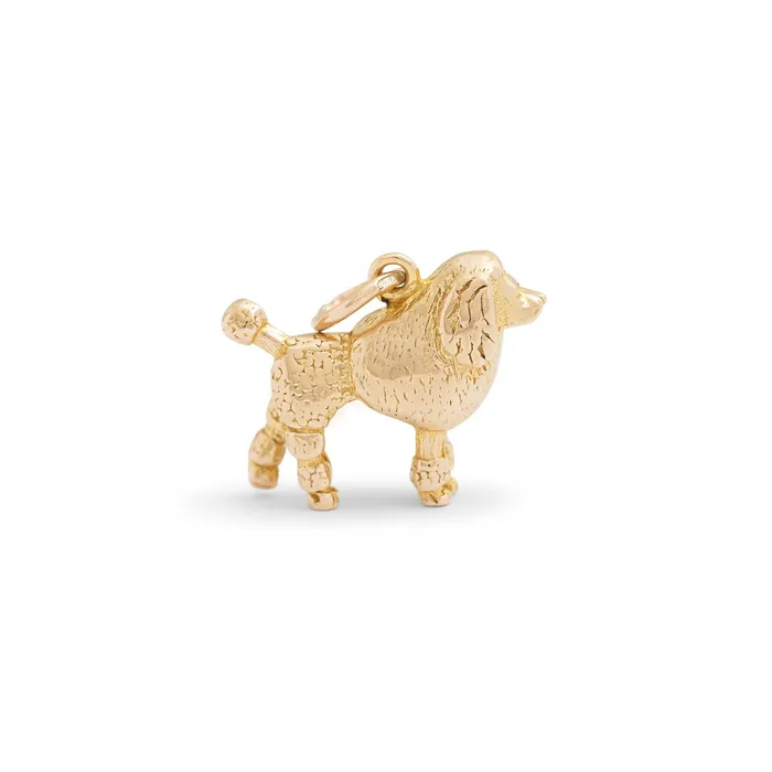 Earrings Vintage English French Poodle 9k Gold Dog Charm