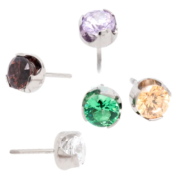 Rings Anatometal threadless 35mm ProngSet BrilliantCut Gem End
