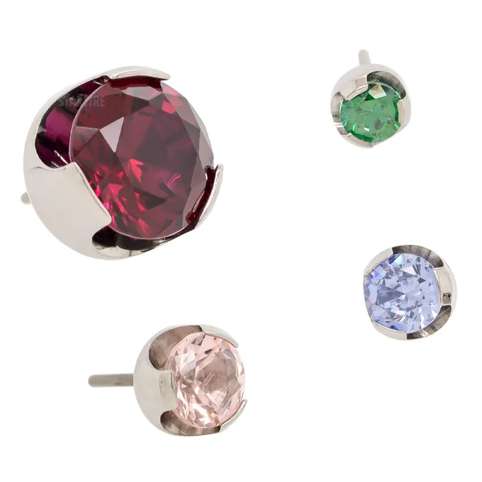 Rings Anatometal threadless 35mm ProngSet BrilliantCut Gem End