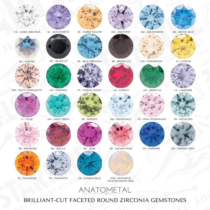 Rings Anatometal threadless 35mm ProngSet BrilliantCut Gem End