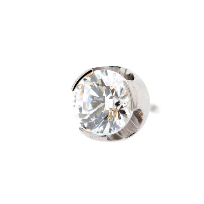 Rings Anatometal threadless 35mm ProngSet BrilliantCut Gem End
