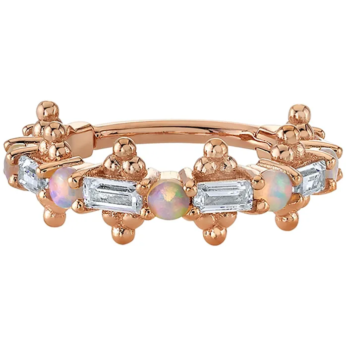 Rings Body Vision BVLA Closer Hinge Ring in Gold with DIAMOND Genuine White Opals Rings Body Vision BVLA Closer Hinge Ring in Gold with DIAMOND Genuine White Opals