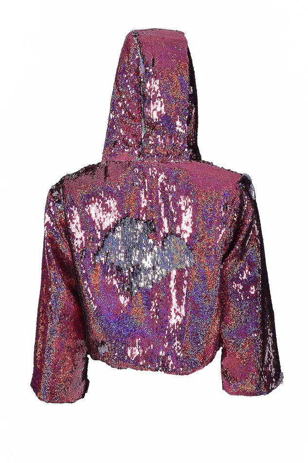 Sequin Cropped Jacket Pink Stars THE LUMi SHOP Earrings